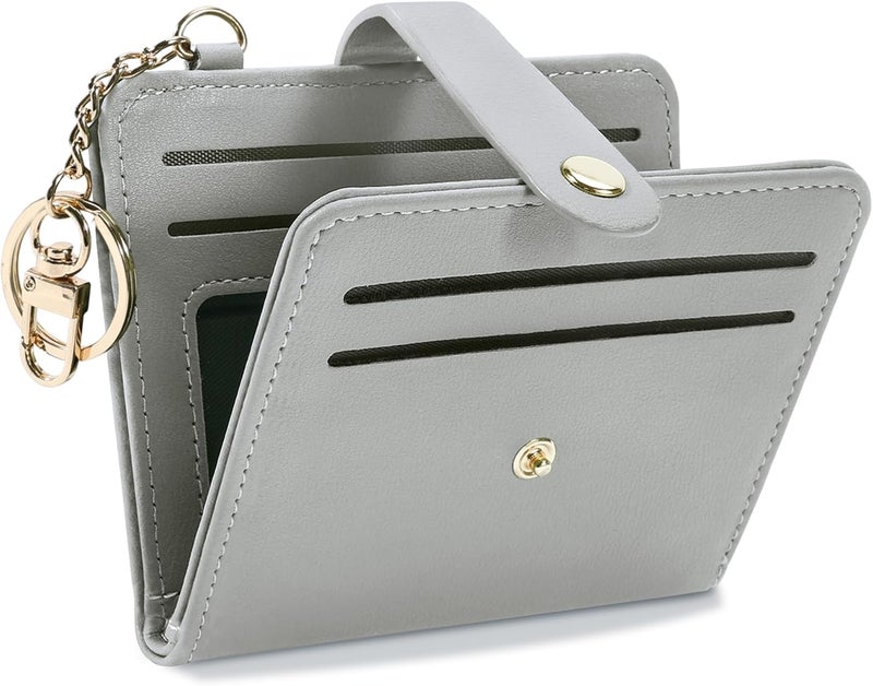 Airkit Small Wallets Woman RFID Blocking Leather Credit Card Holder - with ID Window - Card Wallets for Women - with Zipper Coin Purse - Keychain Wallet - Image 1